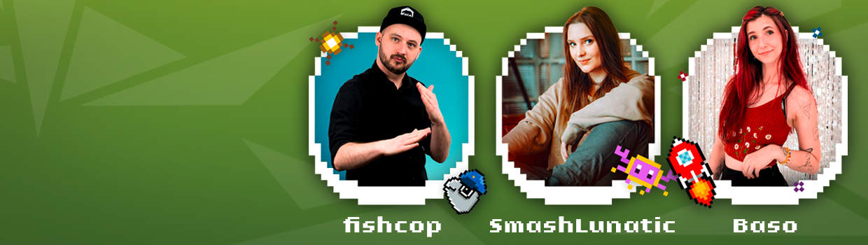 Content Creator fishcop, SmashLunatic und Baso