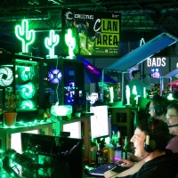 colorful seats at LAN Area